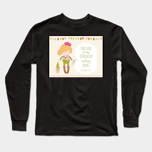 The Lord is My Strength Kids Art Long Sleeve T-Shirt